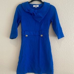Tibi Bow Mini Dress - Blue